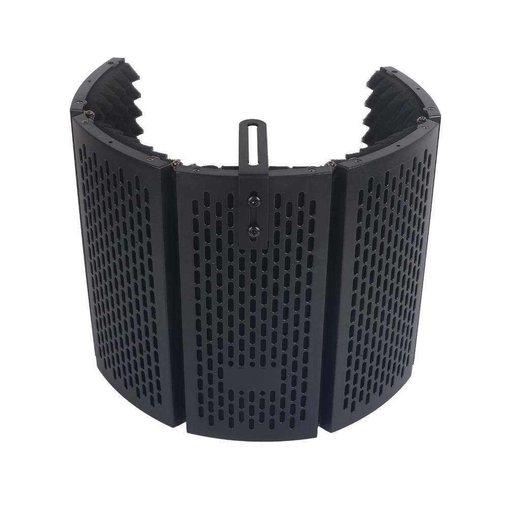 5-Panel Structure Microphone Isolation Shield Foldable Portable Vocal Booth  for Recording
