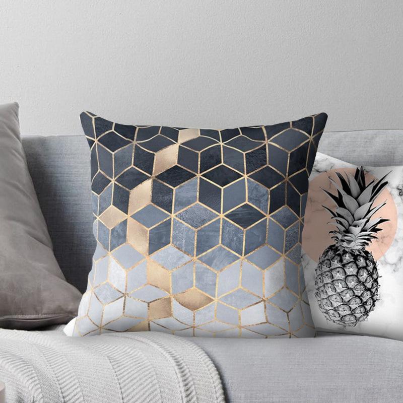 Sandstone Simple Yellow Pillow Geometric Pillow Case Plush Car Living Room Sofa Pillow Nordic