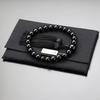 Nenju com Kyoto Buddhist Prayer Beads Juzu for Men, 22 Black Onyx Beads, Pure Silk Black Tassel, All Sects, for Funeral & Memorial, Paulownia Box