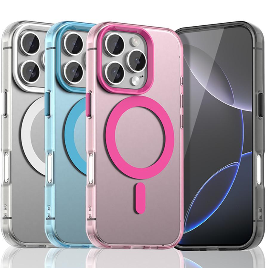 Luxury Magsafe Frosted Phone Case For IPhone 17 Air 16 15 14 13 12Pro Cover Anti-Fingerprint IPhone17 Pro Max Cover