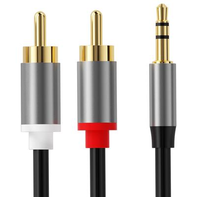 Audiokabel 3,5 mm 3-poliger Klinkenstecker auf 2 Cinch-Stecker, Doppellotuskabel, Computer-Audio-Telefonstecker, Audioadapter