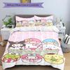 3pcs Dart Sanrio Character Design Print Bedding Set (1 Cover + 2 Pillowcases, Without Inserts),  Soft and Comfortable W024