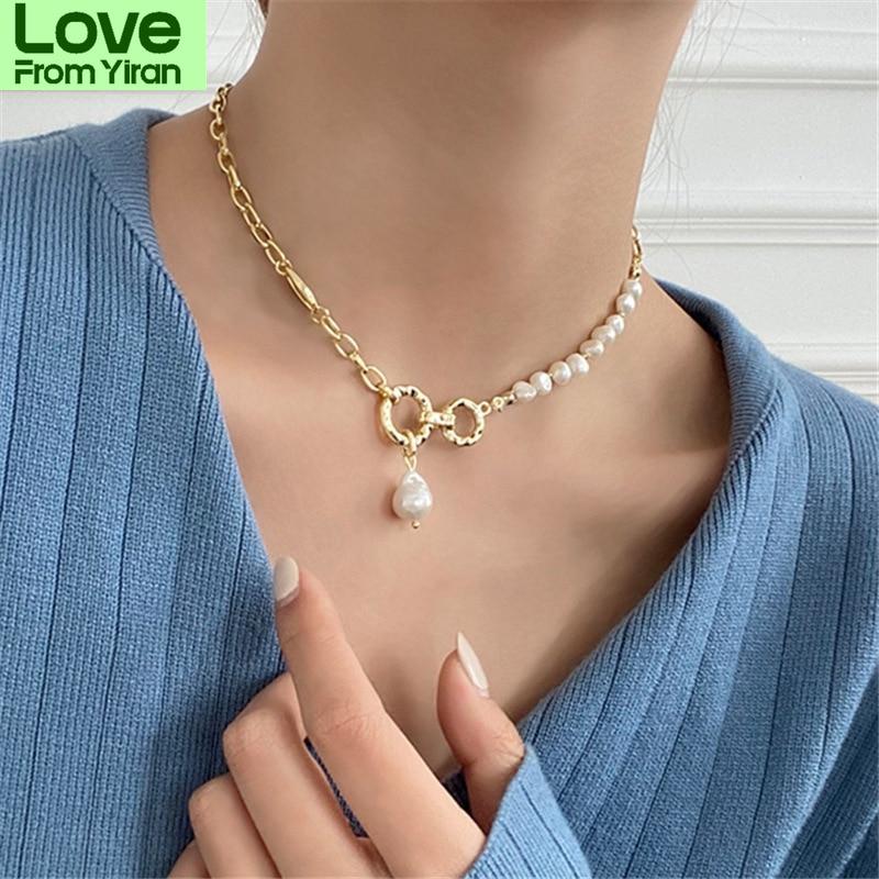 Europe United States Popular Light Luxurious Baroque Wind Natural Pearl Pendant Necklace ,Stylish Women 'S Pendant Necklace TemperamentLuxury Pendant