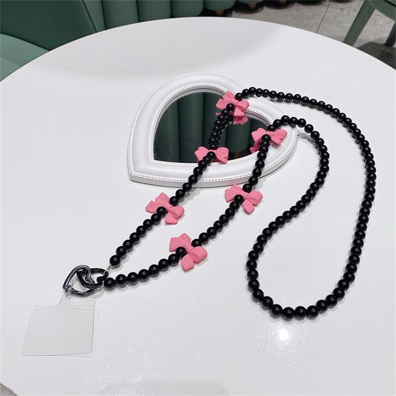 

Cute Bohemia Style Pearl Beaded Stone Mobile Phone Chain Stylish Long Strap Ladies Anti-lost Mobile Phone Rope Key Lanyard Strap