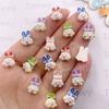 50pcs Resin Colorful Mini Kawaii Cartoon Rabbit Art Nail Flat back Stone Applique DIY Wedding Scrapbook Decor Crafts Accessories