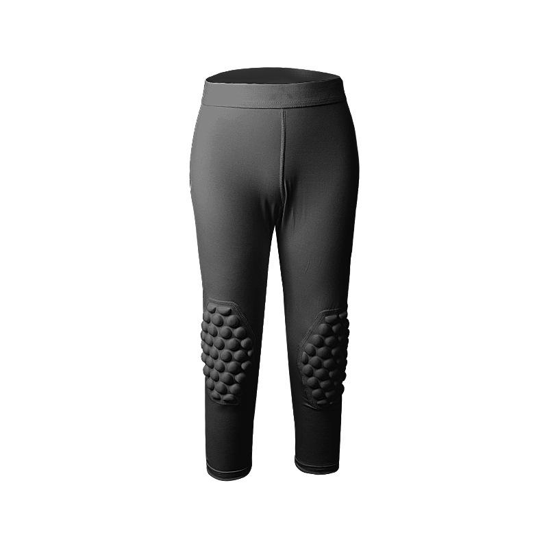 Children Sports Anti-collision Pants Compression Knee Protector 3/4 Length Leggings Football Basketball Kids Training Sportswear