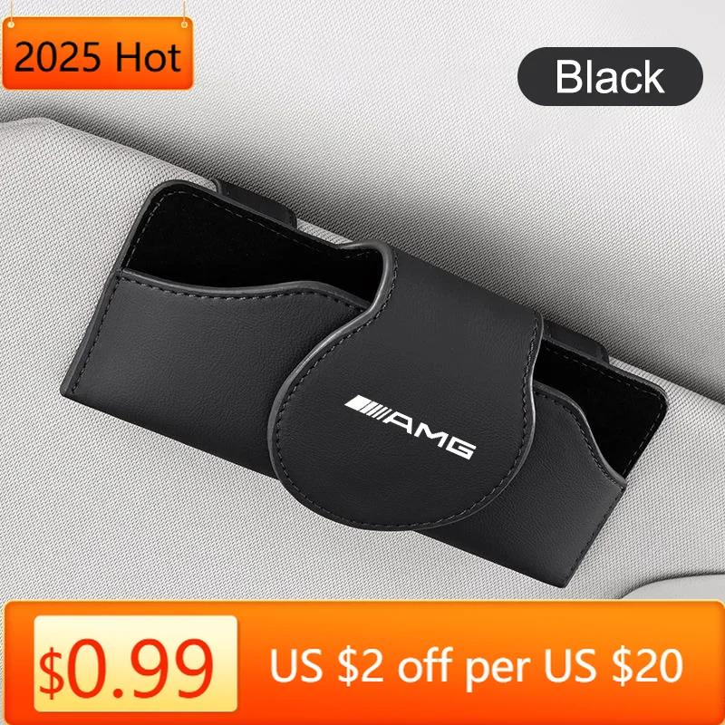 2025 New Car Eyeglass Clip Interior Decoration Sun Glasses Storage Box For Mercedes Benz AMG A C E Class W201 W210 W108 W204 W20