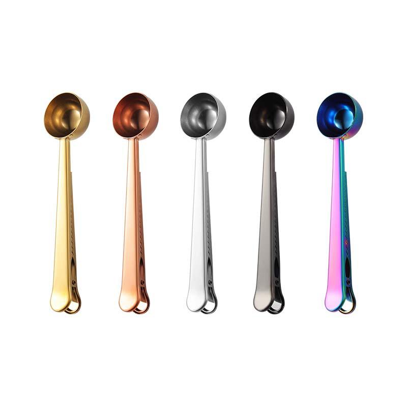 Sanrui Stainless Steel Coffee Measuring & Sealing Clip Spoon
