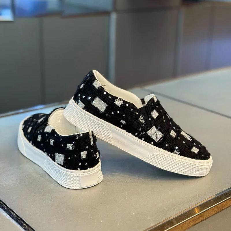 Fashion Sneakers Low-Top Chunky Sequin Slip-on Male Shoe Designer Luxury Footwear Offer Leisure High Quality Fashion Men's Casual Shoes
