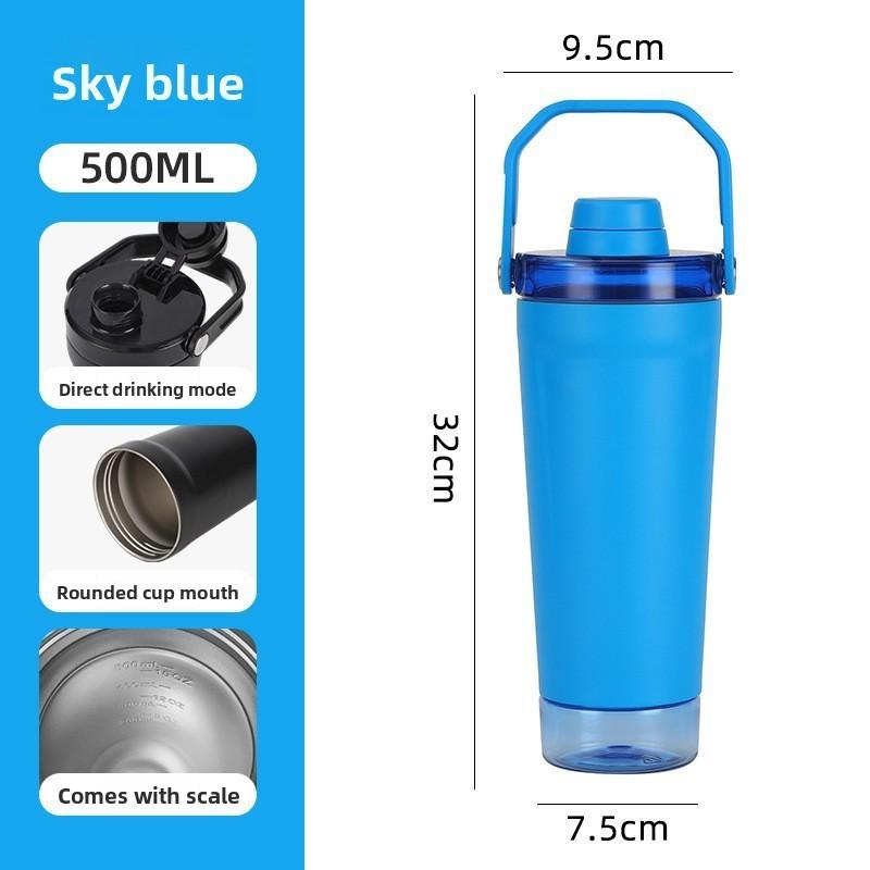 Stanley Style Large Capacity Insulated Water Bottle With Silicone Handle For Sports And Travel