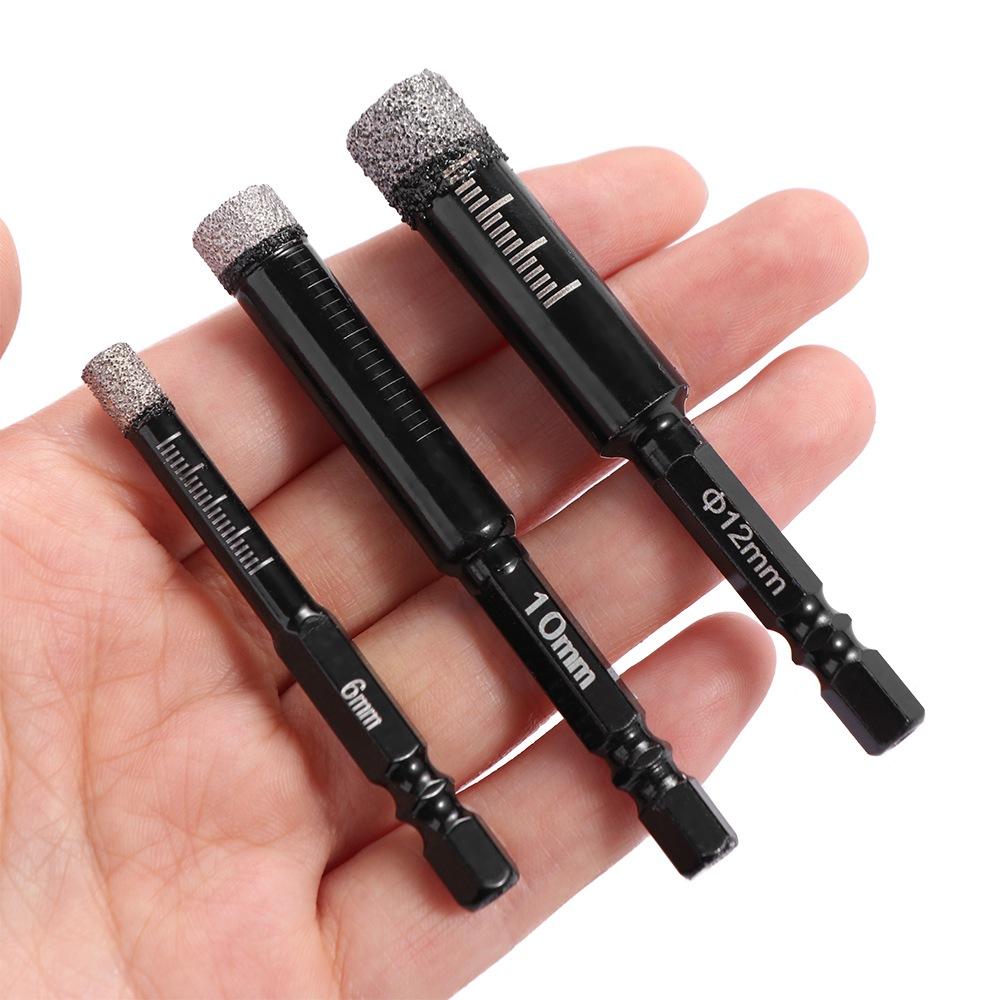 6-16mm Hexagonal Shank Tile Drill Bit Dry Granite Hole Opener Diamond Coated Marble Diamond Drill Bit Ceramic