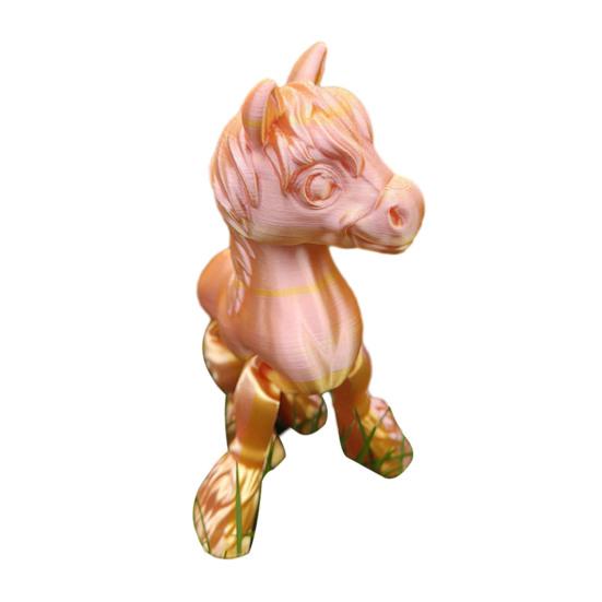 3D Printed Horse Figurine Movable Joints Pony Statue Stress Relief Fidget Toy Educational Animal Model Desktop Decoration Ornament