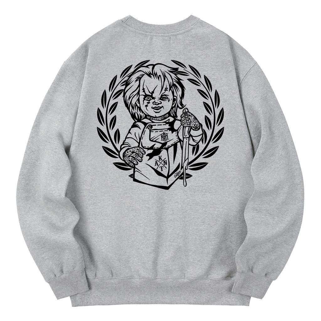 KAN6312 Kmg0196 Chuckie Fleece-Lined Sweatshirt Gray