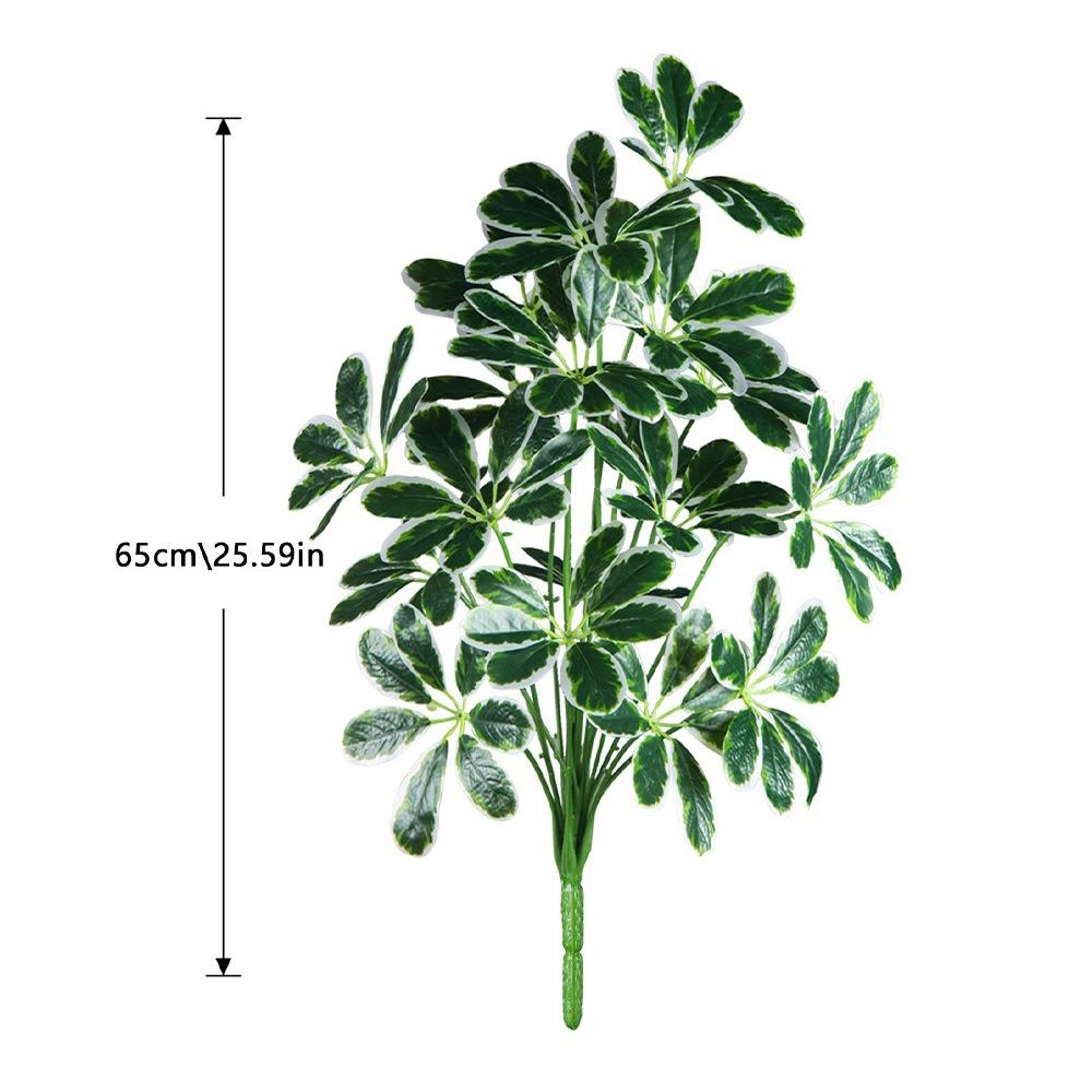 Plastic Material Fake Palm Plants Large Size Plastic Shrub Leaves For Outdoor Decor
