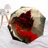 1pc Fantasy Castle Auto Windproof Umbrella 8 Rib Portable Folding Black Iron Frame for Outdoor, Beach, Travel, Beach Umbrella111