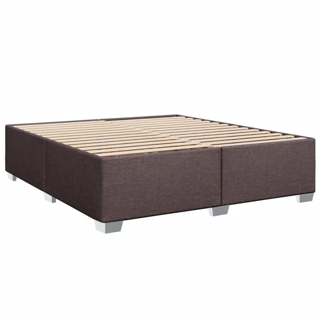Box Spring Bed with Mattress Dark Brown 180 X 200 Cm Fabric