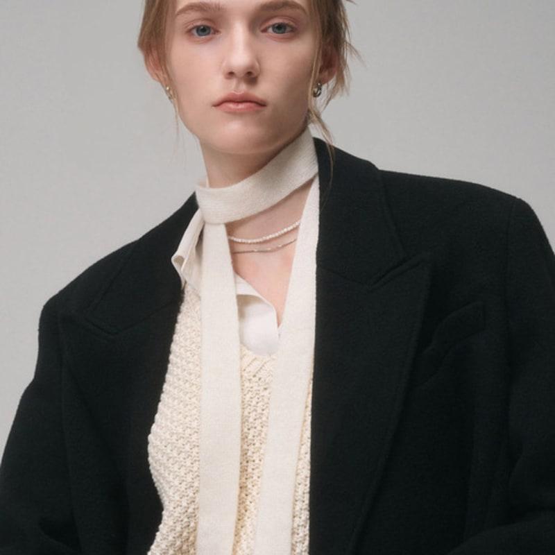 

Saint Luxure 100% Cashmere Thin Muffler Ivory IVORY