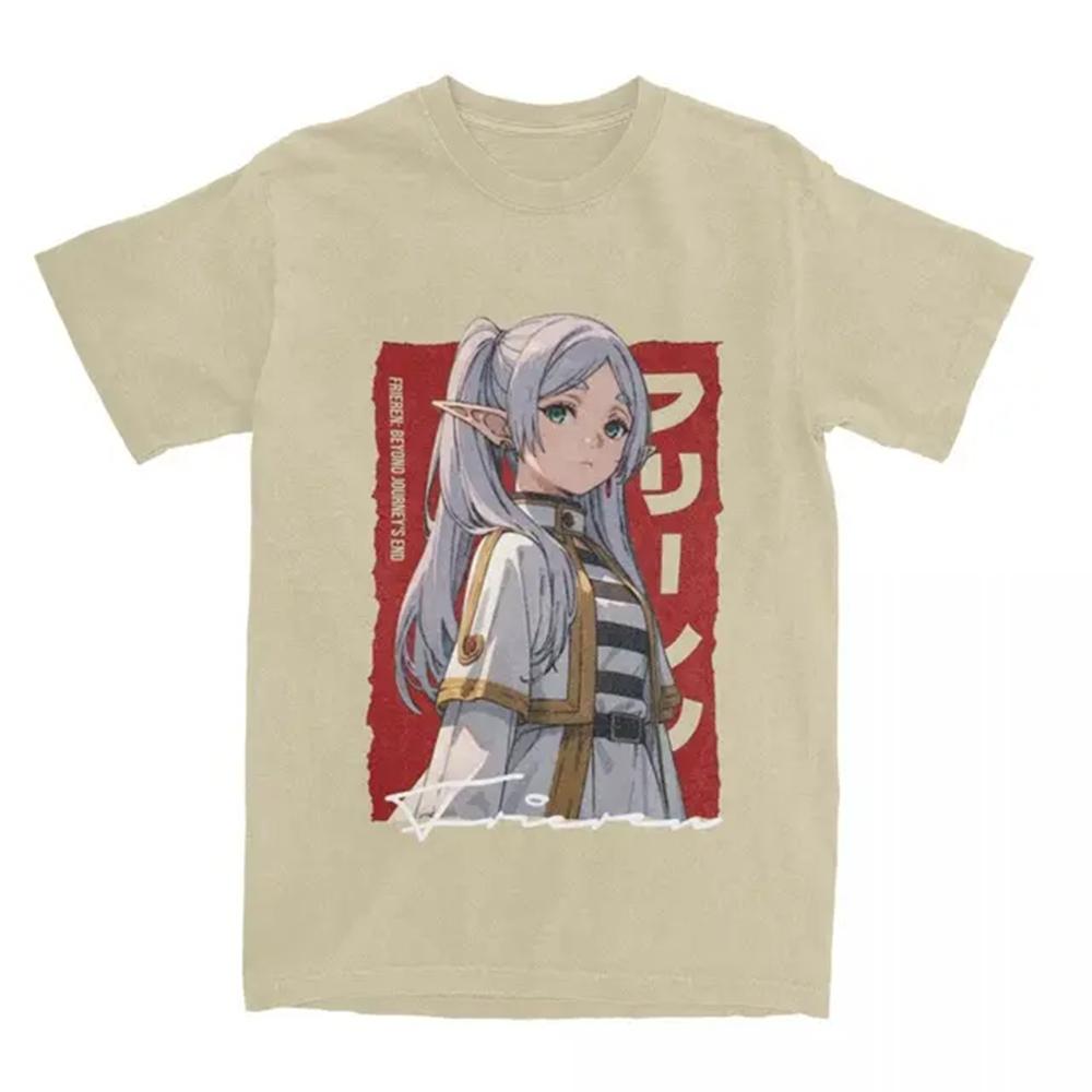 Frieren Beyond Journey's End T Shirt for Men Women Cotton Vintage T-Shirts Crew Neck Tee Shirt Short Sleeve Clothing 72499