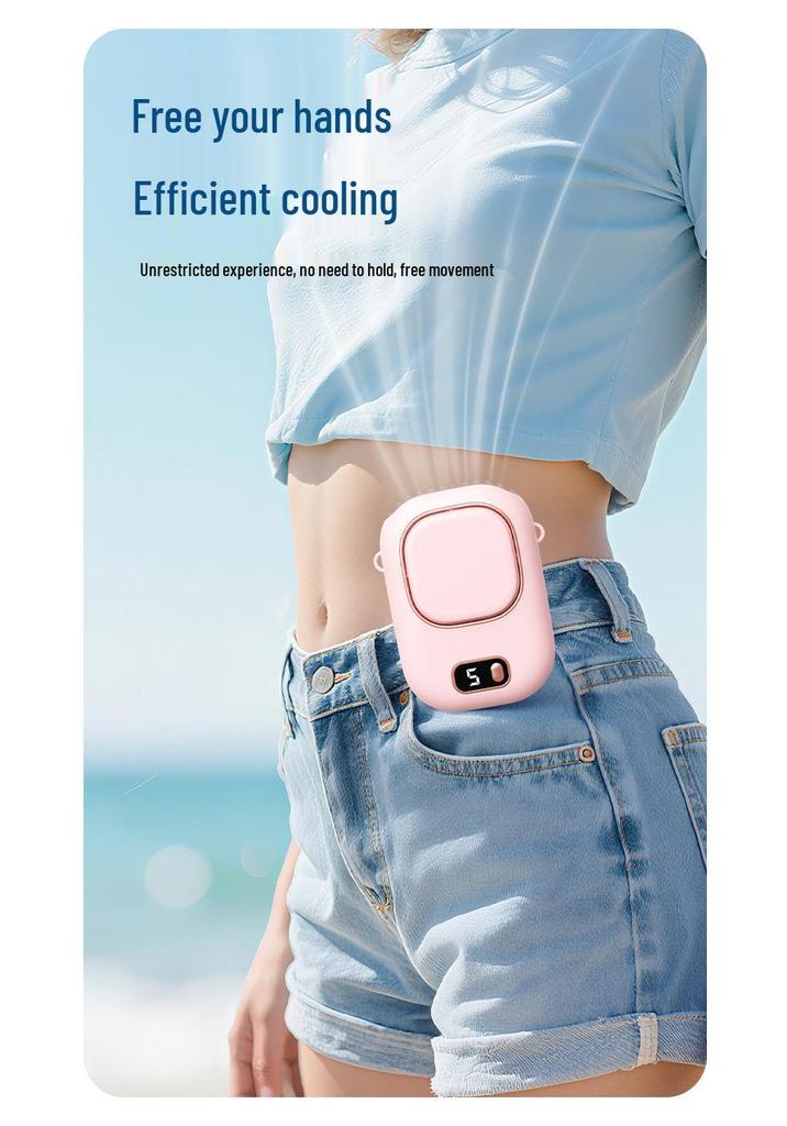 2026 Waist-Hanging Mini USB Fan: Powerful Wind, Customizable Logo, Neck-Hanging, USB Rechargeable