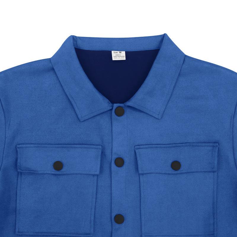 Men's Plus Size Suede Jacket & Pants 2-Piece Set - Spring/Autumn