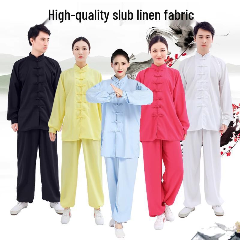 2024 Tai Chi Bamboo Linen Suit for Middle-Aged & Elderly - Ideal for Morning Exercise, Dance, or Wushu Practice