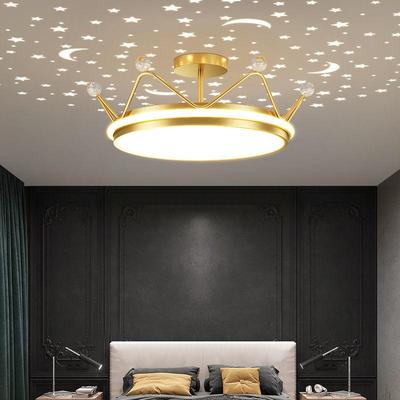 Lampa sufitowa do sypialni z koroną nordycką kreatywna ciepła, nowoczesna lekka luksusowa druga sypialnia księżniczka dziewczyna żyrandol do pokoju dziecięcego