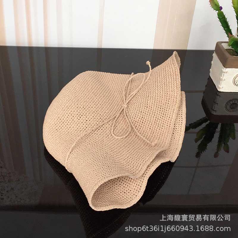 8Cm Japanese handmade crochet pull-up straw hat foldable sun hat children summer sun protection bucket hat sun hat