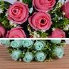 Mini Real Happy Flower 18 Head Natural Simulated Rose Valentine's Day Flowers  Home Decorative