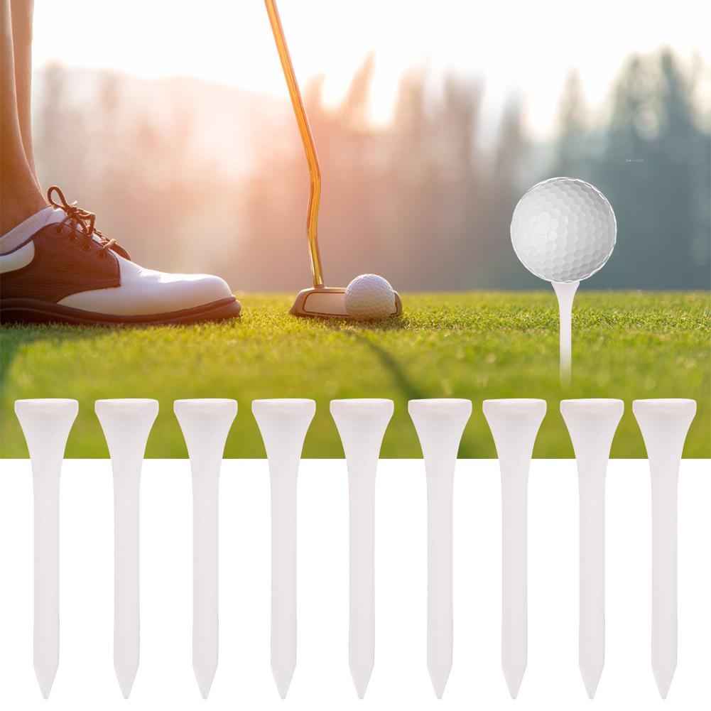 100Pcs Portable Wooden Wood Golf Ball Tees 54mm for Training Practicing White