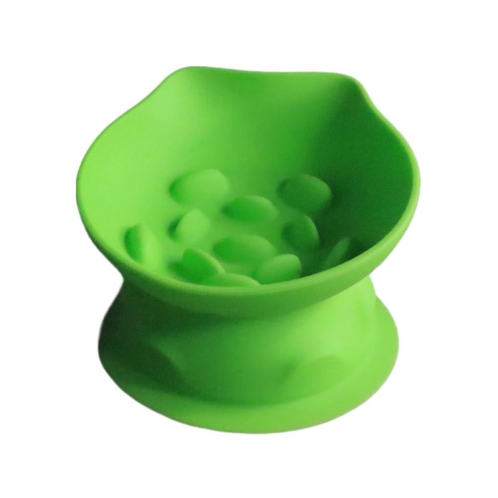 Cute Silicone Slow Food Bowl Slanted Mouth Neck Protection Suction Bowl Non-Slip Easy Clean Feeding Basin Cat Dog