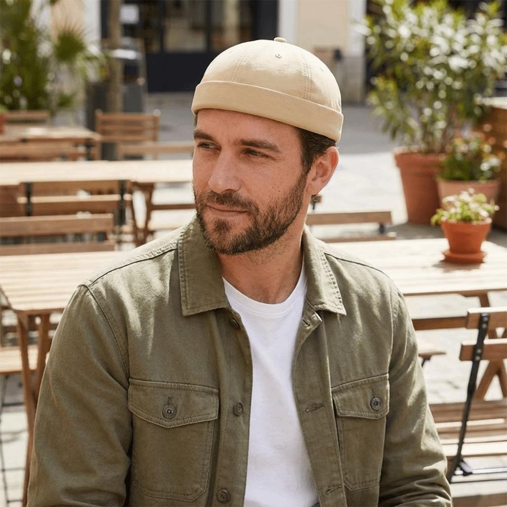 Breathable Men's Landlord Hat Brimless Summer Docker Cap Fashion Dome Melon Cap Unisex