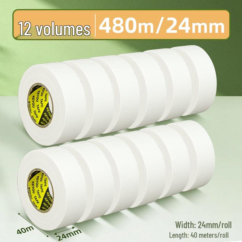 Residue-Free White Texture Paper Tape for Art Students - Decorative Edge Sealing & Spray Painting Masking Tape