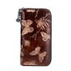Johnature Genuine Leather Embossed Long Women Wallets Vintage Hand Painted Large Clutch Wallet Card Holder Phone Purse