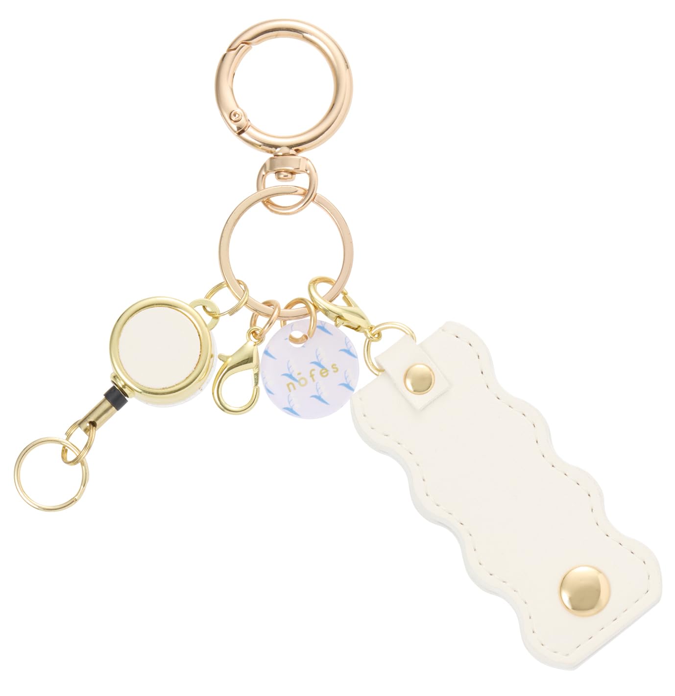 Raymay Fujii Nofes Key Charm with Bell NSK1450W Mirror, White,