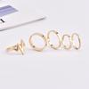5Pcs ECG Lightning Wave Pattern Adjustable Finger Ring Set Women Accessories Girl Gift Mujer Jewelry