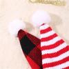 Winter Warmth Elf Hat Knitted Santa Hat for Adult Festival Plaided Hat Christmas Accessory Crochet Hat Holiday Props Hat