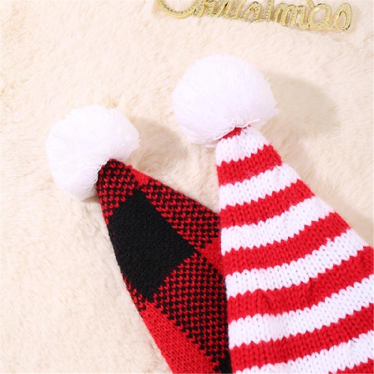 Winter Warmth Elf Hat Knitted Santa Hat for Adult Festival Plaided Hat Christmas Accessory Crochet Hat Holiday Props Hat