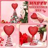 Romantic 5 Inch Valentines Day Decorations Glitter Coil Spring Heart Tree Topper Mini Reusable Holiday Ornament Home Decoration