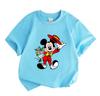 Kids Boys Girls 100% Cotton Crew Neck Short Sleeve T-Shirt, Cartoon Cute Mouse Holding Flowers Taking Hat Off Graphic Casual Soft Breathable Tee for D