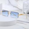 Frameless Sunglasses Women'S Square Leopard Sunglasses Men'S Trendy Glasses Shades