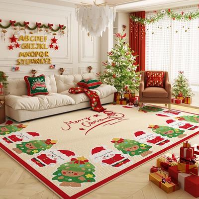 Christmas Luxury Washable Living Room Carpet Decoration Bedroom Bedside Soft Cute Rug Large Area Non-slip Lint-free Floor Mats