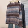 Women's Striped V-Neck Knit Short Cardigan