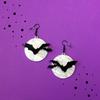 Gothic Creative Black Bat Flying Over The Moon Acrylic Laser-cut Dangle Earrings for Women Halloween Party Fashion Jewelry Gift