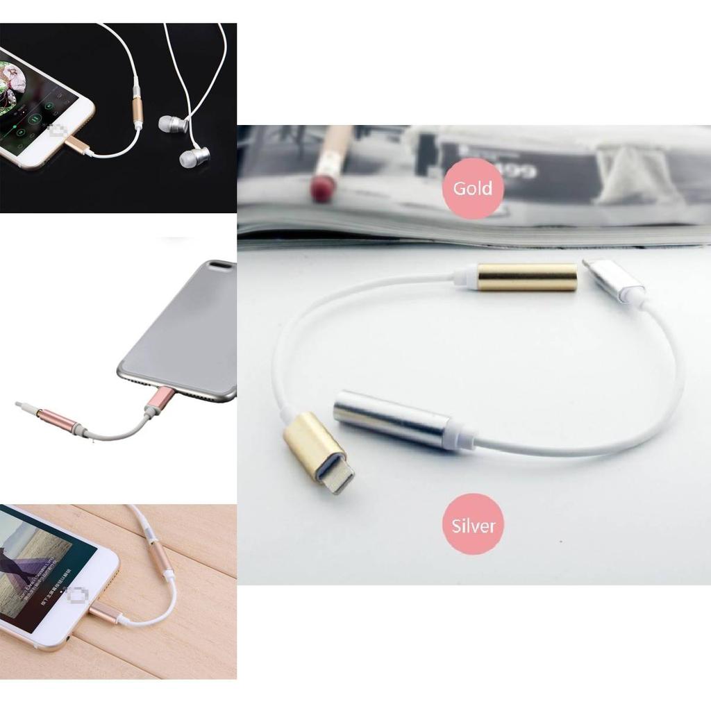 Apple Iphone7 Lightning Audio Adapter With Gold Silver Rose Gold Black Finish For All Systems