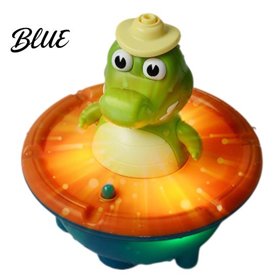 Kids Swimming Pool Accessories Cute Crocodile Bath Toy Light Up Fountain Bathtub Rotating LED Water Spray Toddler Sensory Play Toy for Toddlers