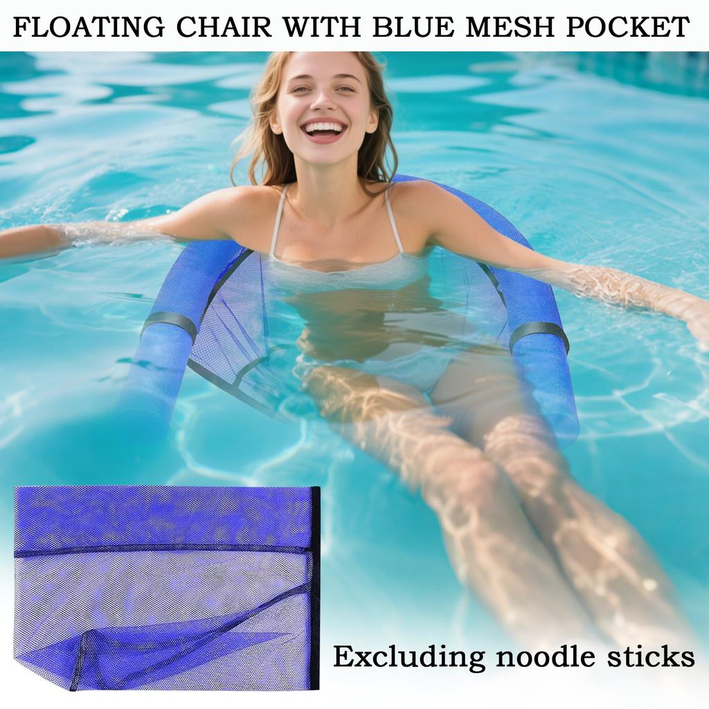 1 Stück Poolseitige Schwimmstühle, Blaues Netz, Poolparty Wasserspaß Entspannungsliegen (Nudeln nicht enthalten)