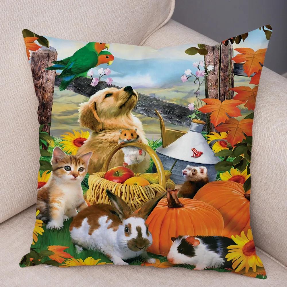 Cute Cartoon Children Cushion Cover Decor Harajuku Oil Painting Lady Pillowcase for Sofa Home Soft Plush Throw Pillow Case