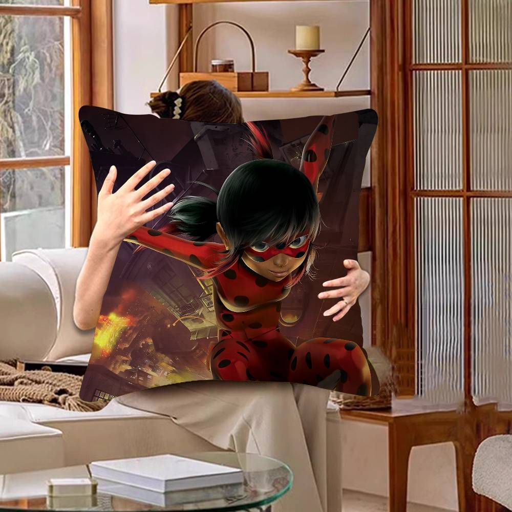 Cartoon Characters L-Ladybugs Cute Office Cushion Pillowcase Car Cushion Cover45X45CM Lumbar Pillowcase Sofa Pillowcover