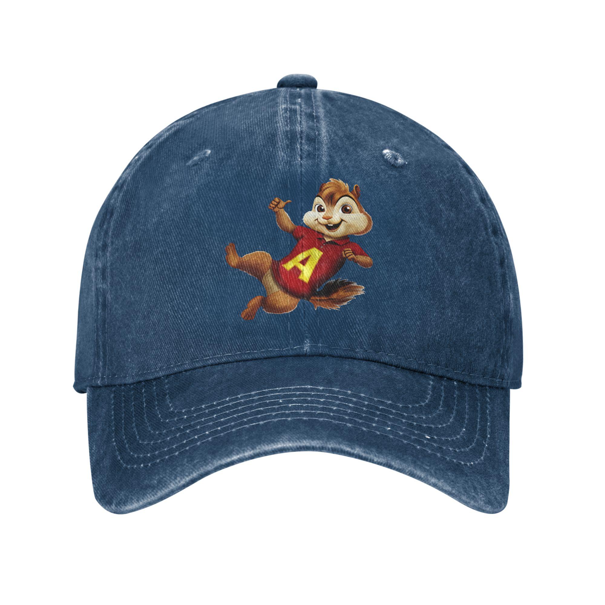 

Washed Baseball Cap Alvin and The Chipmunks Summer Trucker Hat For Unisex Unisex Trendy Hunting Camping Sun Baseball Caps One Size