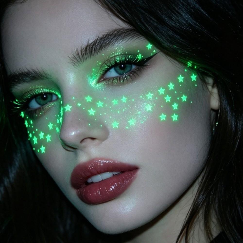 Sparkle Face Temporary Tattoo Star Heart Face Tattoo Sticker Luminous Freckle Tattoo Make Up